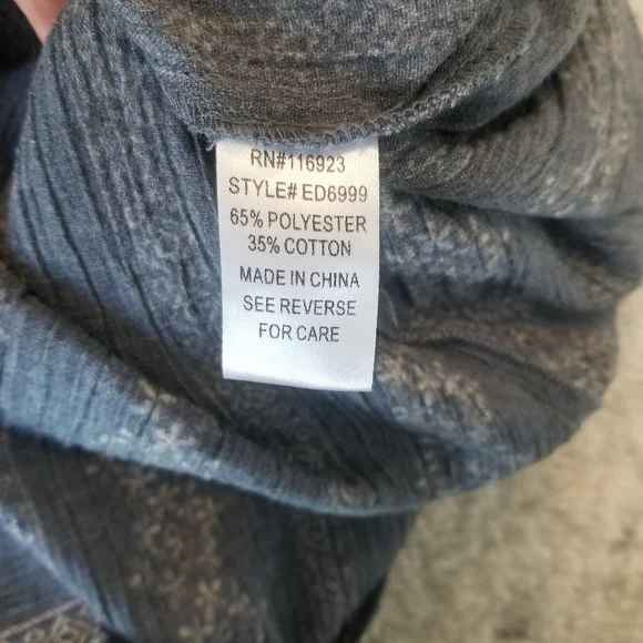 Easel BOHO Blue & White Flowy Tunic Dress Size Medium - Picture 9 of 9